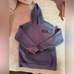 Cat & Jack Kids Hoodie Sweatshirt “Feeling Good” Graphic Size S (5/6) Cozy Blue